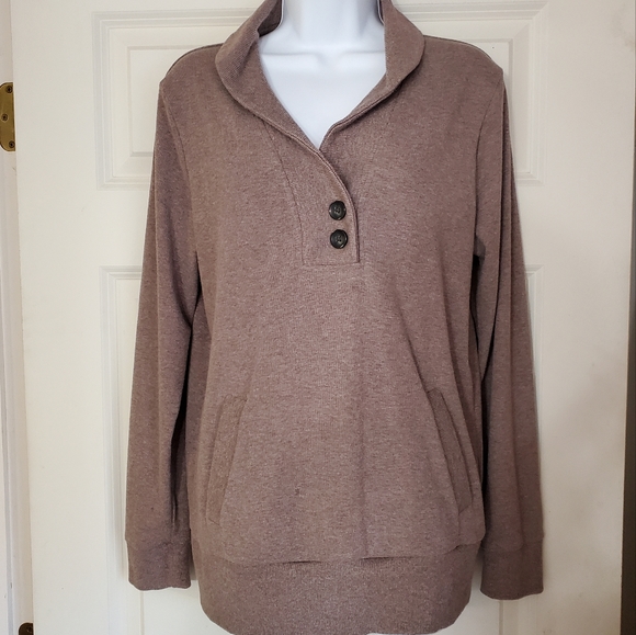 Banana Republic Brown Shawl-Neck Sweater Medium - Picture 3 of 9
